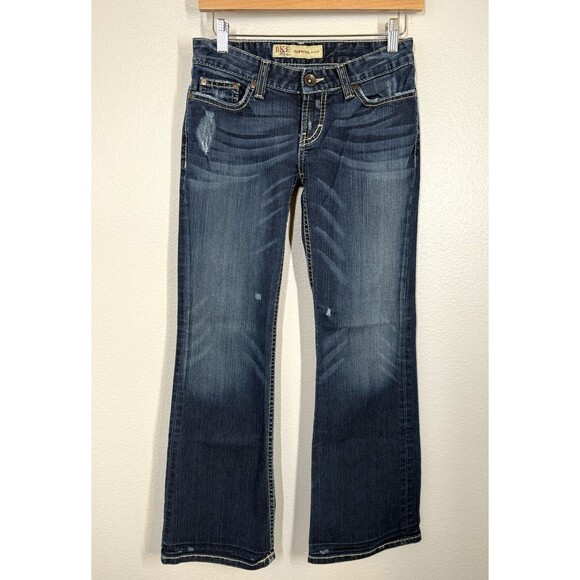 BKE Sabrina Stretch Bootcut Jeans Size 26R X 31.5 Western Grunge Denim Stitching - Picture 2 of 14
